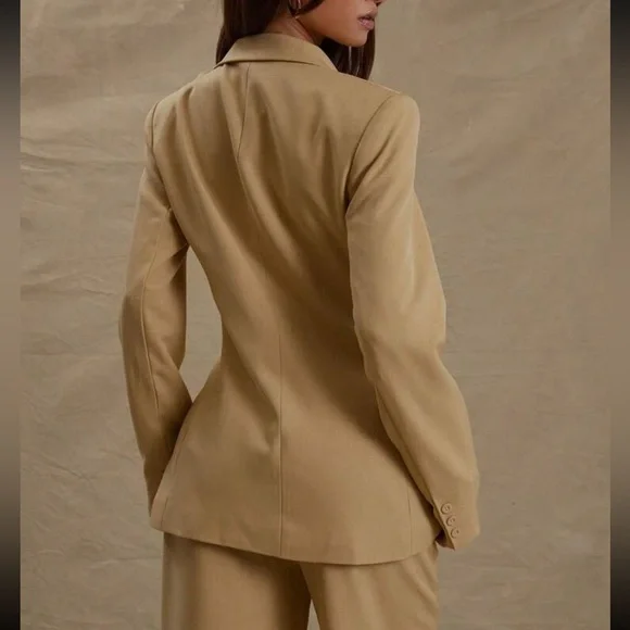Butter yellow pale wrap button blazer - Picture 4 of 7